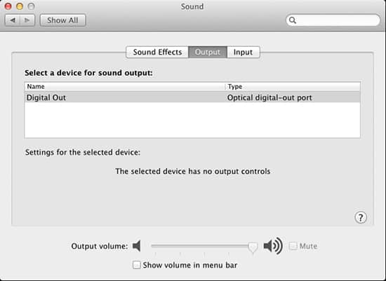 Macbook audio output